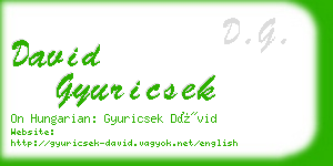 david gyuricsek business card